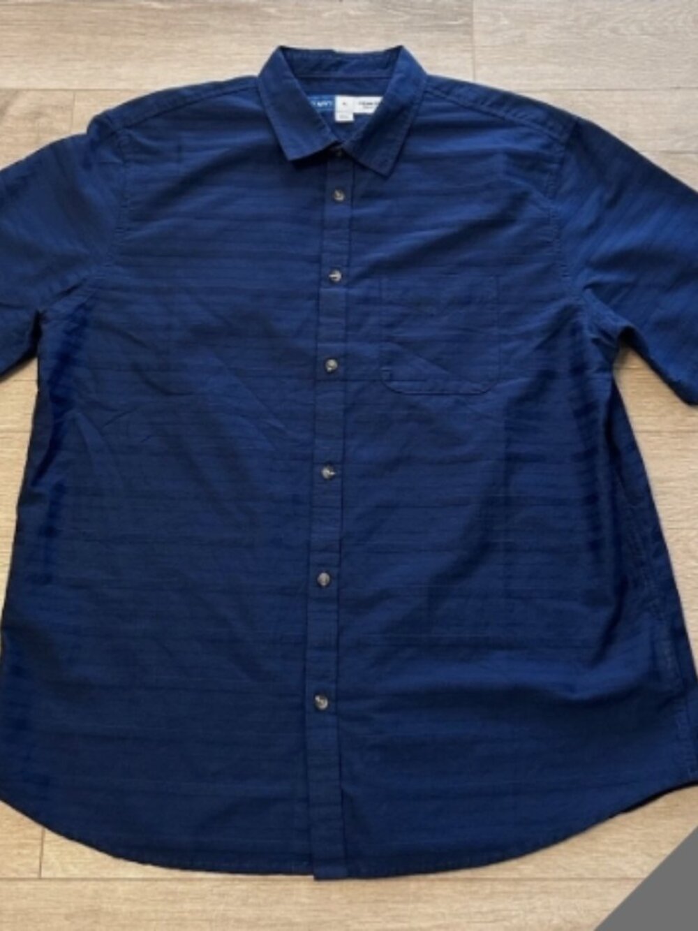 Old Navy Everyday Shirt Men’s Sz XXL Blue Short Sleeve Textured Striped